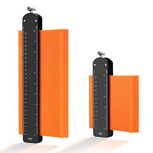 Contour Gauge Profile Tool Set with Metal Lock 2 Pack 6 Inch and 10 Inch Precisely Copy Irregular Shapes