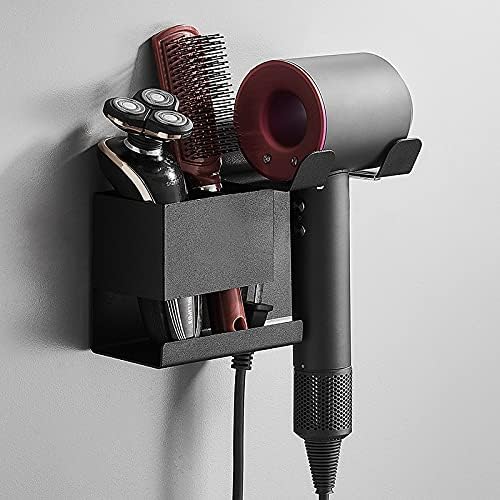 Hosoncovy Metal Hair Dryer Wall Mount Holder Hair Dryer Wall Hanger Toiletries Wall Storage Organizer Electric Shaver Wall Mount for Dyson Supersonic Hair Dryer ,Universal for Hair Dryer (White) - Image 5