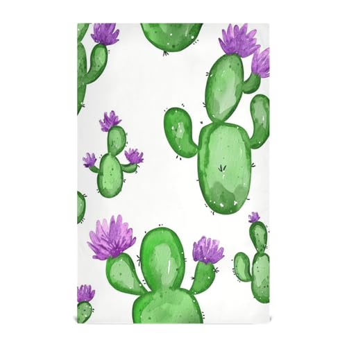 KLL Paños de cocina de rizo de cocina con diseño de cactus y flores de acuarela (prop2) (prop3), tejido bohemio seco, 28 x 18 pulgadas, juego de 4