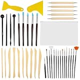 Amytalk 42PCS Carving Modeling Clay Sculpting Fondant Tool including Cookie Decoration Brushes Carve