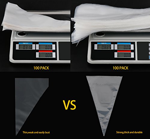 Ilauke 100 Pack Pastry Bags Thickened 18-Inch Disposable Decorating Icing Piping Bags With 4 Icing Bag Ties #TOP2