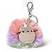 GUND Pusheen Rainbow Unicorn Cat Plush Pom Deluxe Keychain, 4