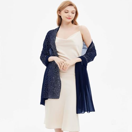 AUSEKALY Shawl Wraps for Women Evening Dresses Sparkly Rhinestones Formal Chiffon Wraps Rave Indian Dupatta4