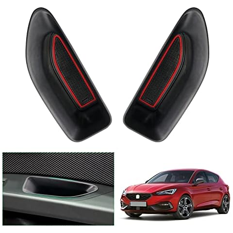 GAFAT 2012-2019 Seat Leon MK3 5F KL ST FR/Cuprα Leon Storage Box Armrest Organiser Tray for Door Handle [Front Door 2 Pieces] (Red) Cover
