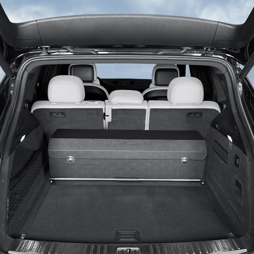 Car-Trunk-Organizer-Leather-Trunk-Organizer-for-Suv-with-Lid-and-Push-pull-Handle-Car-Trunk-Leather-Storage-Box-Extra-Large-Cargo-Storage-Black-413-x-114-x-122in Car Trunk Organizer, Leather Trunk Organizer for Suv with Lid and Push-pull Handle Car Trunk Leather Storage Box Extra Large Cargo Storage (Black, 41.3 x 11.4 x 12.2in) - Image 1