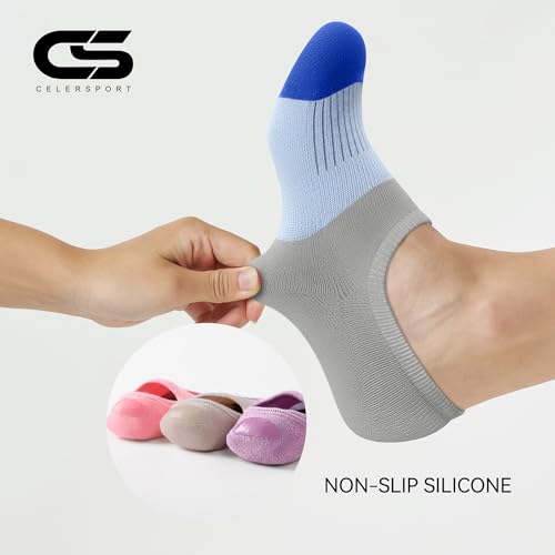 CS CELERSPORT 4/8 Pairs No Show Socks Womens and Mens Athletic Cushioned Ankle Low Cut Invisible Non Slip Socks3