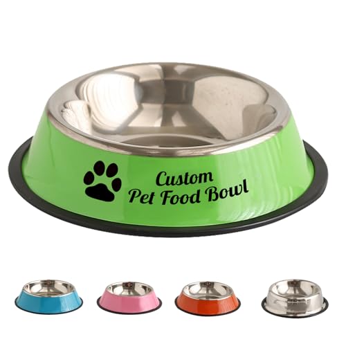 LSDINDF Comedero Perro Personalizado, Cuencos Personalizados para Perros y Gatos con Nombre, Personalizados Cuenco para Mascotas, Antideslizantes con Suela de Silicona para Agua y Comida.