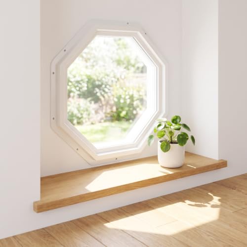 Ventana octogonal de vinilo con vidrio templado de baja emisividad de 18x18 8