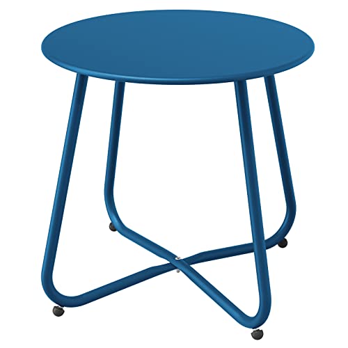 Grand patio Outdoor Side Table Small Table Round End Table Garden Table Lightweight Snack Table for Outdoor Garden Hallway Bedroom Living Room Terrace