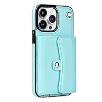 Portemonnee-hoesje voor iPhone 15 Pro Max/15 Plus/15 Pro/15, kaarthouder, RFID-blokkerende telefoonhoes met polsband, leren handtas met ritssluiting, rood, 15 Pro 6.1