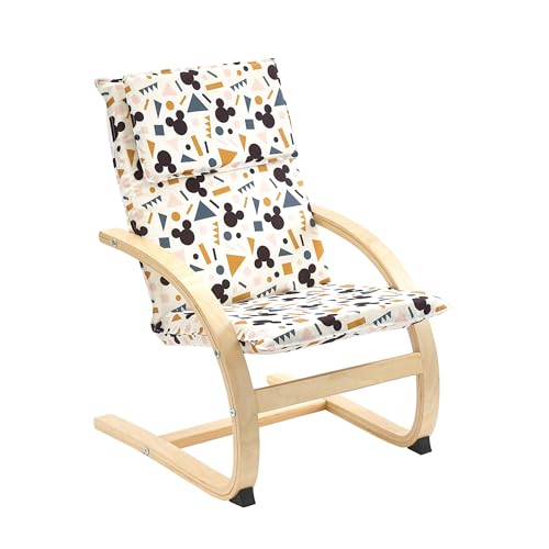 Disney Classic Mickey Mouse Fauteuil pour Enfants, fabriqué à partir de placage de Bouleau Naturel, Peut Supporter Jusqu’à 30 kg, Petit, Multicolore
