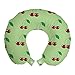 ABAKUHAUS Cereza Cojín de Viaje para Soporte de Cuello, simplistas Cerezas, Cómoda y Práctica Funda Removible Lavable, 30x30 cm, Verde pálido Borgoña