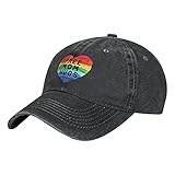 AUCHUIXBFB Cotton Denim Cap Baseball Hat Free Mom Hugs Rainbow Pride Month LGBT Adjustable Casquette Dad Hat for Adults