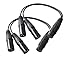 Devinal XLR Splitter Female to 2 Male Cable, XLR Female to Dual XLR Male Balanced Patch Y Cable, 3 PIN XLR Jack to 2 XLR Plugs Adaptor Cord - 1 Feet 2 Pack