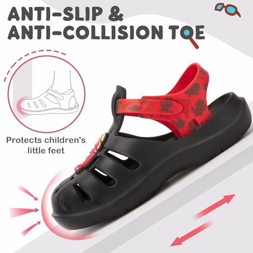 Image of FUNCOO PLUS Boys Girls Sandals Toddler Lightweight EVA Water Shoes Kids Closed Toe Fisherman Sandals Summer Beach Sports Shoes Outdoor