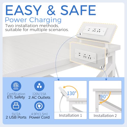 Image of METYERRY 24 inchx23.6 inch Large Printer Stand with Power Outlet, 3 Tier Cart