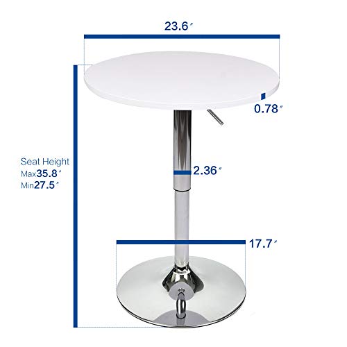 ARTETHYS Bar Table Set of 3 – Adjustable Round Table and 2 Swivel Pub Stools for Home Kitchen Bistro, Bars Wine Cabinets (Set 8)
