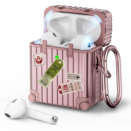 V-MORO AirPods P[X Jo[AirPods1/2ɓKp GA[|bYP[X CbN TPU+PCیP[X AirPods 2/1یJo[   Jrit LEDCg CX[dΉ TPUP[X
