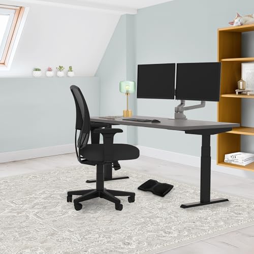 Image of Lift It 60 inchx24 inch Electric Standing Desk - Extended Height Range (26 inch-52 inch), Dual Motor Sit Stand Desk, 4 Memory Presets, USB Charging, Commercial Grade (Sarum Twill Top /Black Frame)