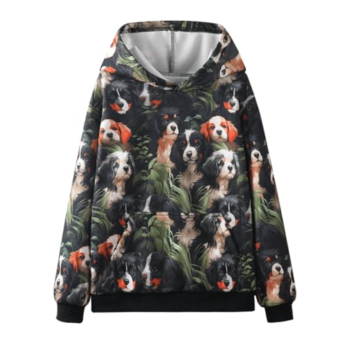 Image of WELAKEN Girls and Toddlers' Pullover Printed Hoodie Sweatshirt with Kangaroo Pocket
