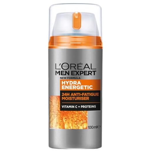 L'Oreal Paris Men Expert Crema Hidratante Anti-Fatiga 24h Hydra Energetic para Hombres, Crema Facial de Uso Diario, Aporta Energía, Formato 100 ml