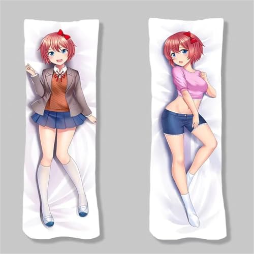 Anime Dakimakura 50x150cm Doki Doki Literature Club Hugging Body Pillow Cover Case Double-Sided Print (Sayori B)