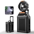 WESTTREE Misting Fan Portable Rechargeable with 4 Gal Large Bucket, Mist Fan with Retractable Handle & Oscillating Mister Outdoor Camping Cooling Fan for Patio/Beach/Fishing/Golf/Travel Essentials