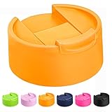 Flip Lid for Hydroflask 12 16 18 20 32 40 64 oz,Replacement Lids for Hydro Flask Wide Mouth Water Bottle,Fits Iron Flask,Thermoflask,Simple Modern, Takeya 2.28" Inner Screw on Thread Mouth(Orange)