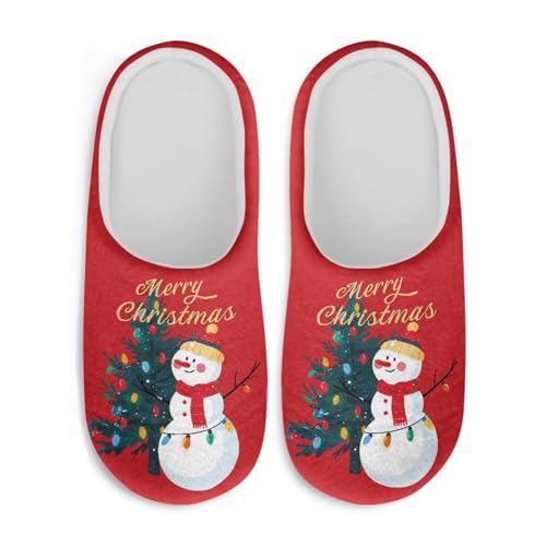 Forchrinse Christmas House Slippers for Women Men Closed Toe Indoor Slippers Washable Reusable Spa Guest Hotel Slipper2