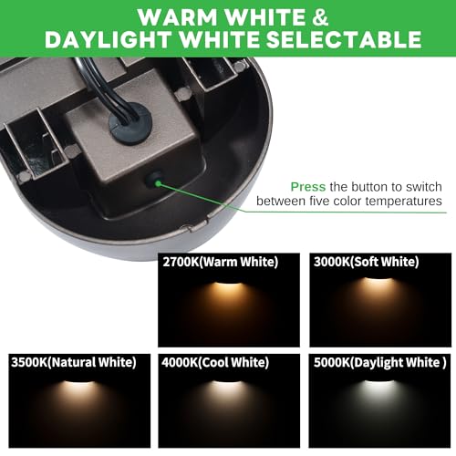 Image of Low Voltage LED Step Lights - Warm White & Daylight White Selectable, Landscape 12V Deck Lights Outdoor, Hardwired IP65 Waterproof Aluminum Black for Wall Garden Handrail 12 Pack