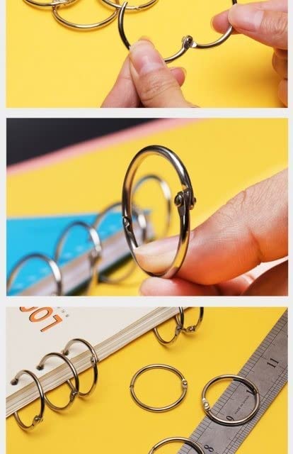 Image of DEZIINE�Loose Leaf Binder Ring Key Chain Key Rings Card Ring Stainless Steel � (32mm - 100pcs).