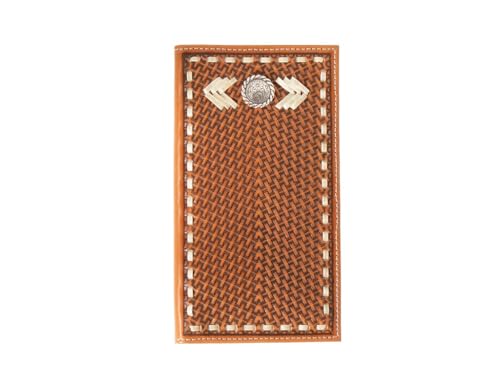 Nocona Belt Co. Men's Rodeo Rawhide Lace Concho Wallet, Tan
