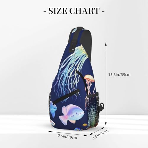 Bolso tipo Sling para hombre y mujer con diseño acuático miniatura 2
