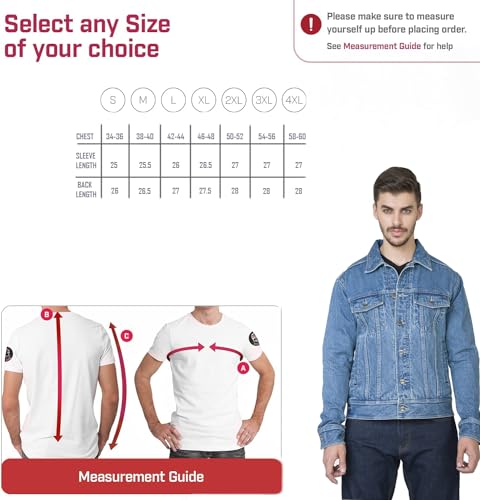 WICKED STOCK Motorcycle Men-Jeans Jacket-Trucker Jacket for Men-Denim Casual Rugged Wear Riding Jacket4