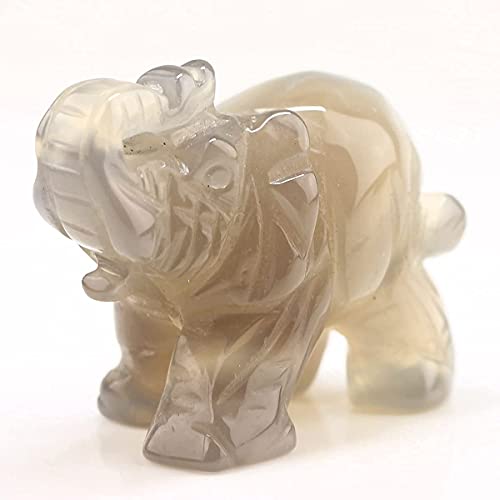 Gemstone ELEPHANT Statue Figurine Collectible Decor 1.5 Inches thumb #3