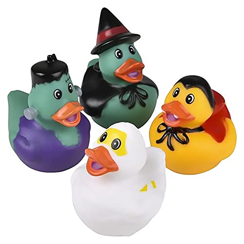 The Dreidel Company Halloween Rubber Duck Monster Toy Duckies for Kids, Bath Birthday Gifts Baby Showers Summer Beach and Pool Activity, 2