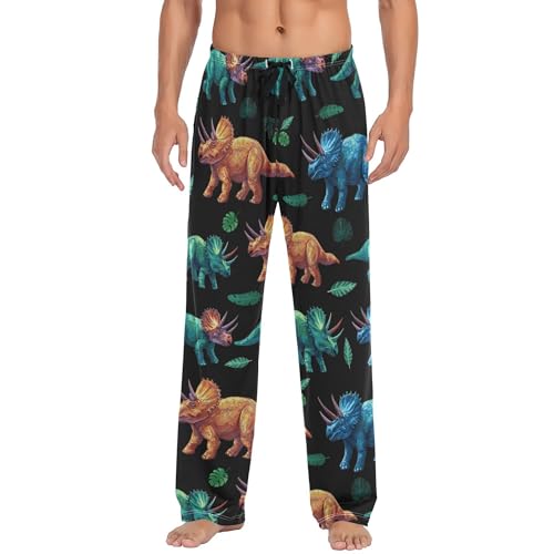 Men's Straight-Fit Pajama Pant Lightweight Pjs Bottoms Sleep Pants with Pocket