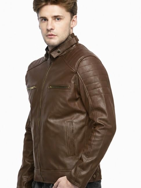 Image of Leather jacket for men standard length