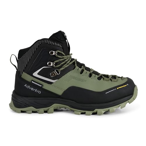 Image of Men's Warm Waterproof Winter Hiking Boots | Mid Ankle Outdoor Trekking Shoes | Anti-Slip Grip | Black - WH1106