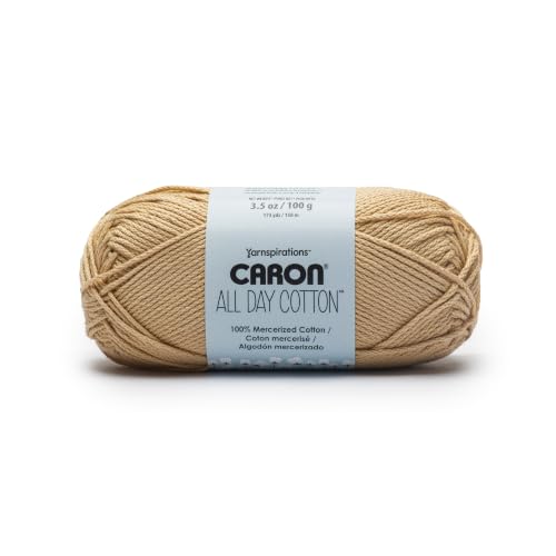Image of Caron All Day Cotton Yarn for Crocheting, Jute, 3-Pack