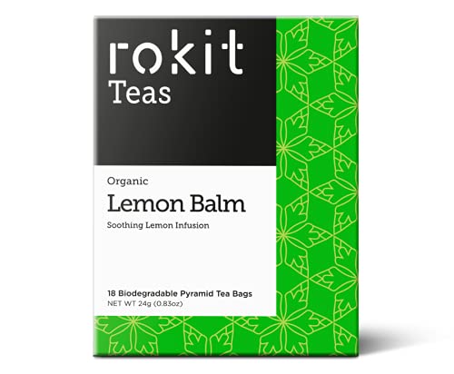 Rokit Teas | Organic Lemon Balm | Herbal Tea | 72 Unbleached & Biodegradable Tea Bags | Naturally Caffeine Free