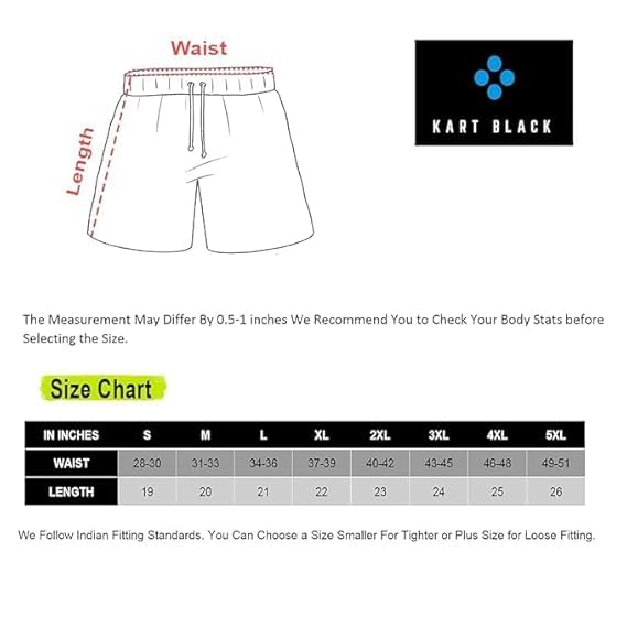Image of KART BLACK Plus Sizes Men's Cotton Knee Length Shorts(M,L,XL,XXL,3XL,4XL,5XL Shorts) | Casual and Night Wear Mens Shorts