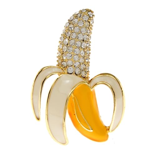 Jolie broche banane tropicale en zinc pour décorer sac et chapeau