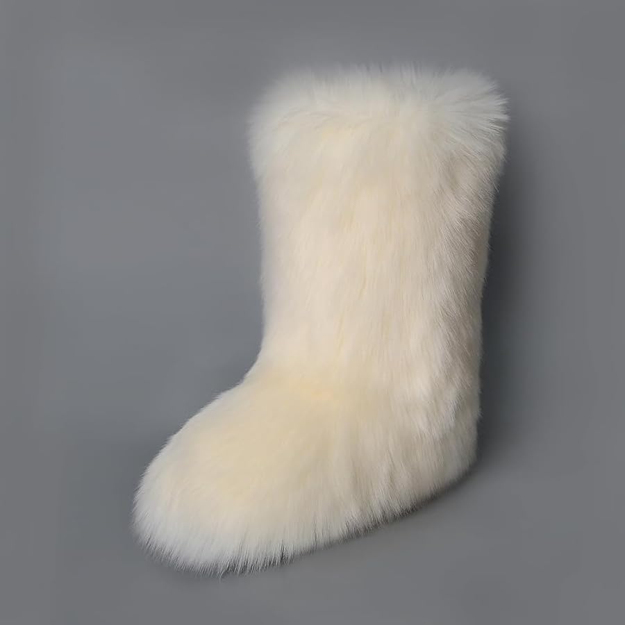 Amazon.com | ZOSCGJMY Faux Fur Boots for Women Fuzzy Fluffy