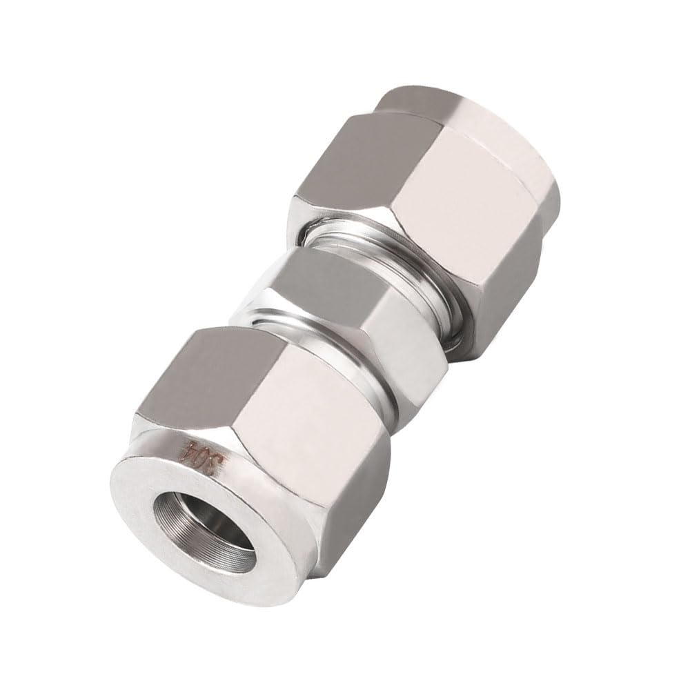 1/2 inch Stainless Steel 304 Compression Fitting for tube, connect air line brass pipe, adapt copper brake hose water fuel system (2 pcs)