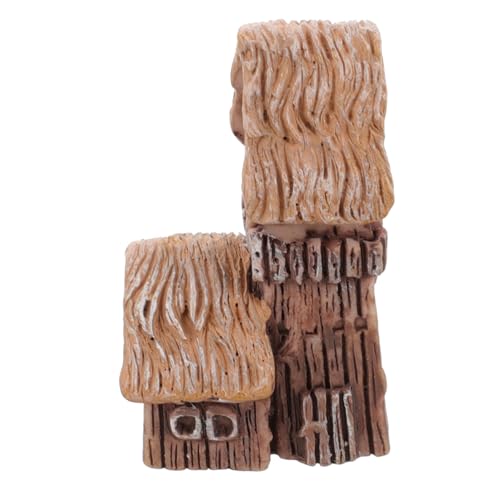 BESPORTBLE Decoración De Casa Techo De Paja y Troncos Mini Cabaña De Casa De Hadas Miniatura para Adorno De Jardín Decoración De Micropaisaje