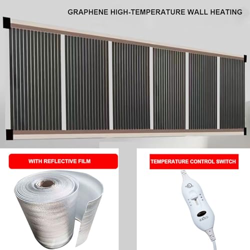 Calentador infrarrojo de pared – Película silenciosa de grafeno para calefacción por suelo radiante para sala de estar, dormitorio y oficina – Panel de convección de bajo consumo para una comodidad
