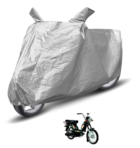 Image of Auto Hub Waterproof Scooty Cover Compatible with Kinetic Luna Dustproof, UV Protection Two Wheeler Scooty Luna Cover - Metallic Silver