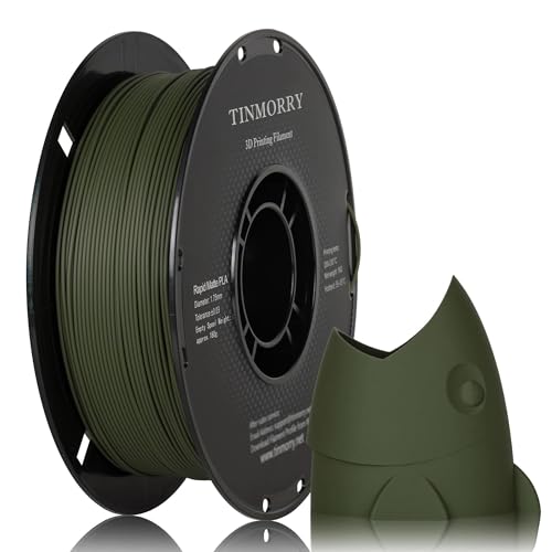 Image of TINMORRY Matte PLA Filament 1.75mm, Matte Surface 3D Printer Filament, Compatible with Bambu Lab FDM 3D Printers, 1 KG Spool (2.2 lbs), Matte Olive Green