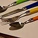 The Original Brink House Rainbow Mix & Match Stainless Steel Cutlery Set with Translucent Handles / 16 pieces with Metal Stand/Lifestyle utensils set for home, first apartment, dorm, outdoor events